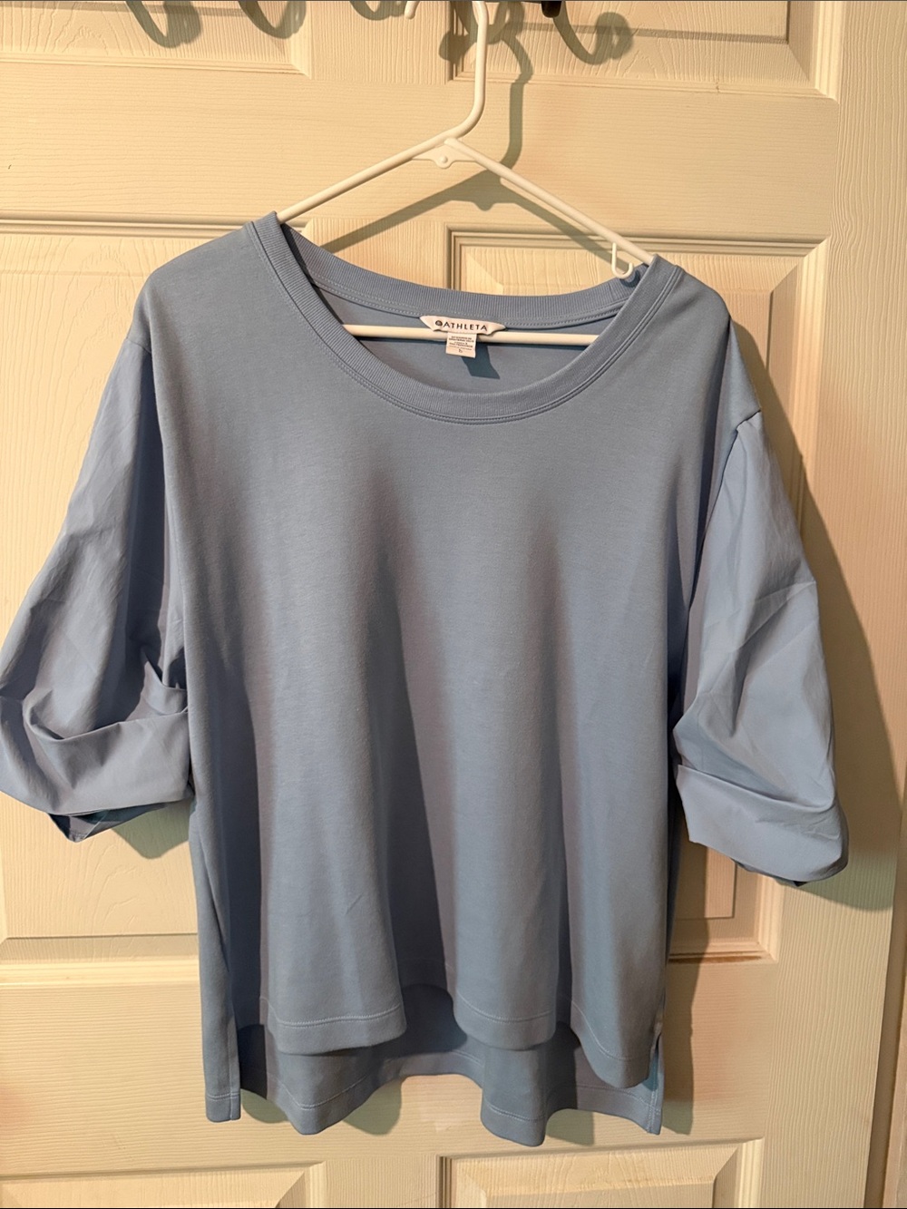 Athleta Light Blue Relaxed Short Sleeve Tee